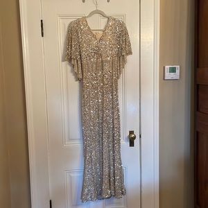 Mac Duggal dress, size 8, shortened to fit 5’4” with heels on